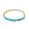Gold Filled Stretch Ball Bracelet With Turquoise Row