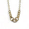 Gold Plated Necklace with 3 Large Links with CZ Stones