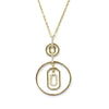 Gold Plated Elegant Door Knocker Style Necklace with CZ Stones