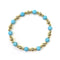 Gold Filled Ball Stretch Bracelet With Large Alternating Turquoise Balls