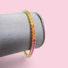 Gold Plated Teen Sized Rainbow CZ Multicolor Tennis Bracelet