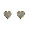 14K Medium Raised Pave Heart Baby Earring