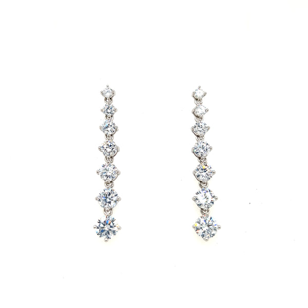 Graduated CZ Drop Earrings