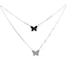 Double Butterfly CZ Necklace