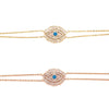 Italian Eye Bracelet With CZ Baguette Border And Turquoise Center Stone Itsallagift