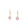 Lever Back Enamel Open Heart Earrings Light Pink Itsallagift