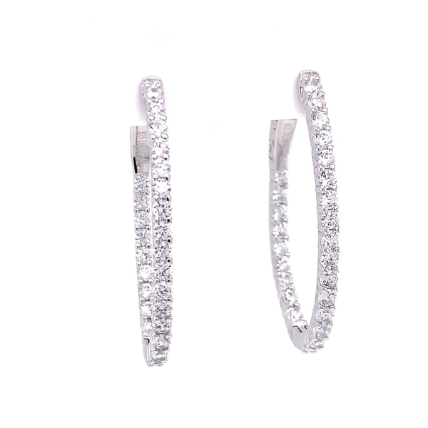 Oval CZ Hoop Earrings Itsallagift