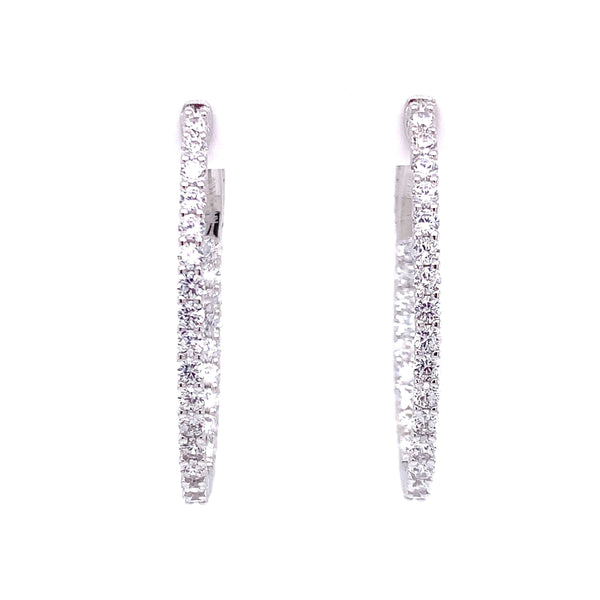 Oval CZ Hoop Earrings Itsallagift