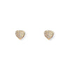 Gold Plated Pave Curved Heart Earrings