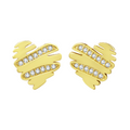 Gold Plated surgical steel Post White CZ 11m Heart Post Earring