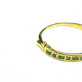 Gold Plated Alternating Square & Rectangle Stone Bangle Bracelet