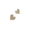 Pixelated Style Heart Stud Earrings - Gold or White Gold