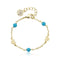 Gold Plated Turquoise & Heart Station Bracelet