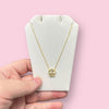 Gold Plated Diamond-Cut Five-Leaf Flower Necklace