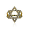Gold Plated Jewish Star Ring With Baguette CZ Stones