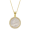 Gold Plated Necklace with Mother of Pearl Circle with CZ Bezel