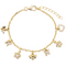 Gold Plated Paper Clip Bracelet with Hanging CZ Charms