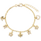 Gold Plated Paperclip Bracelet with many Hanging Charms