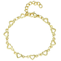 Gold Plated Open Heart Link Bracelet