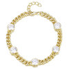 Gold Plated Link Bracelet With Large CZs