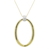 Gold Plated Oval Necklace With Silver CZ Bale