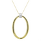 Gold Plated Oval Necklace With Silver CZ Bale