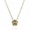 Gold Plated Diamond-Cut Five-Leaf Flower Necklace
