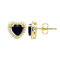 Gold Plated Heart Earring with Sapphire Center