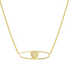 Gold Plated Open Oval Pendant with CZ Heart