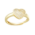 Gold Plated Ring with Pave CZ Heart