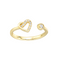 Gold Plated Open Ring with CZ and CZ Heart
