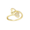Gold Plated Double Heart Ring with CZ Stones