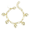 Gold Plated Paperclip Bracelet with Puffy Heart Charms