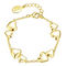 Gold Plated Bracelet with 4 Double Hearts
