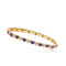 Alternating Gold Circles & Colorful Hearts Bangle