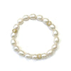 Freshwater Pearl Bracelet with 3 Gold Plated CZ Pave Rondelle Stations
