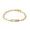 Gold Plated Paper Clip Link Bracelet with 2 CZ Links