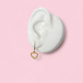 Gold Plated Ball Textured Hanging Heart Earrings