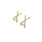 Gold Plated X Style Earrings With Pave CZ Stones