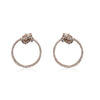 Open Circle Earring with Multi Shaped CZs on Top - 2 Colors Available