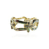 Gold Plated Horseshoe Link Ring with CZ Stones