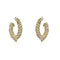 Gold Plated Emma Pointed Oval Statement Earrings With Hand Set High Quality Scattered CZ Stones Design