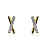 X Earrings with Half Pave CZ Stones