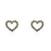 14k Gold Open Heart Screwback Baby Earrings With CZ Stones