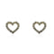 14k Gold Open Heart Screwback Baby Earrings With CZ Stones