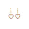 Multi Colored Hanging Open Heart CZ Earrings