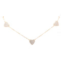 3 Heart Pave Necklace