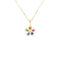 5 Petal Flower Necklace With Multicolored CZ Stones Itsallagift