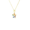 5 Petal Flower Necklace With Multicolored CZ Stones Itsallagift