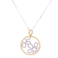 Circle Flower Pendant with Yellow and White CZ's